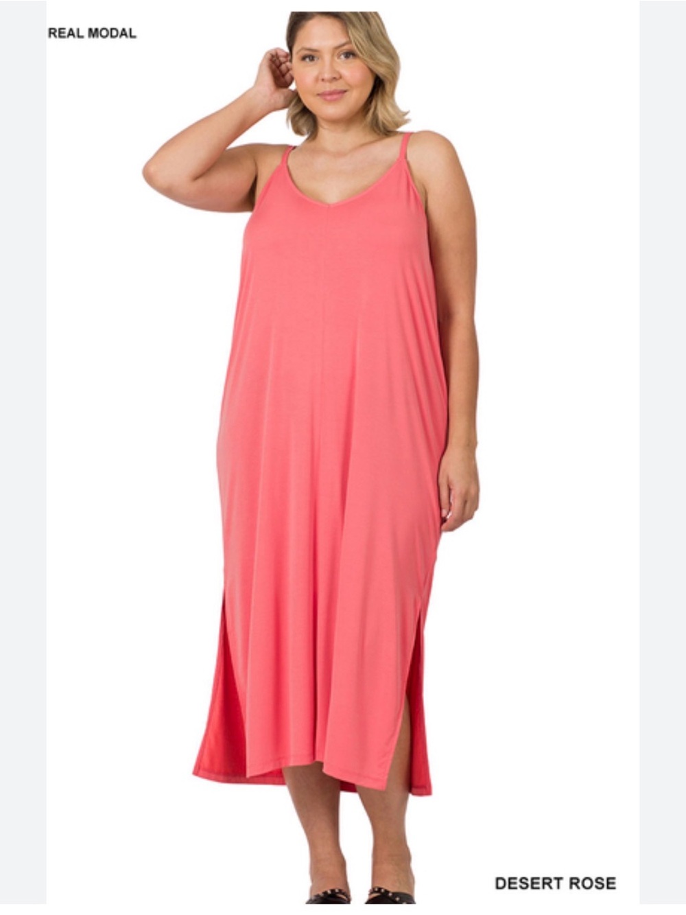 Zenana Outfitters Coral Slip Dress